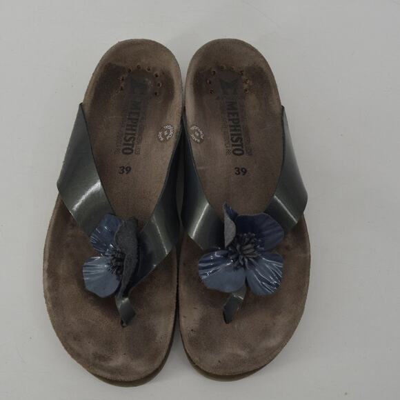 Mephisto Wms Euro 39 US 9 Sandal Blue Floral Thong Sandal - Picture 16 of 16